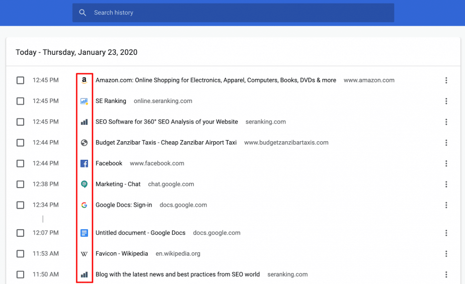 فاوآیکن در هیستوری